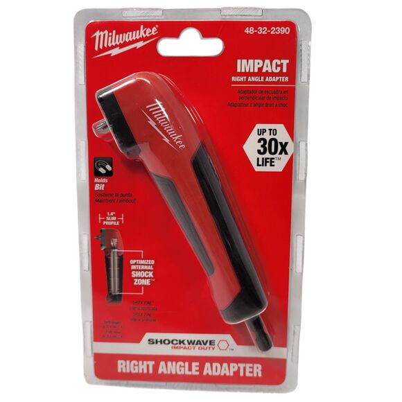 MILWAUKEE SHOCKWAVE 48-32-2390 Impact Duty Right Angle Drill Adapter - Picture 1 of 8